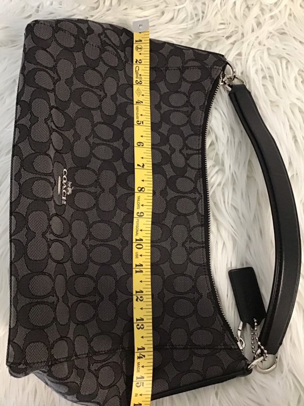 COACH EAST/WEST CELESTE HOBO SIGNATURE BAG BLACK SMOKE/BLACK PRISTINE - Picture 11 of 14